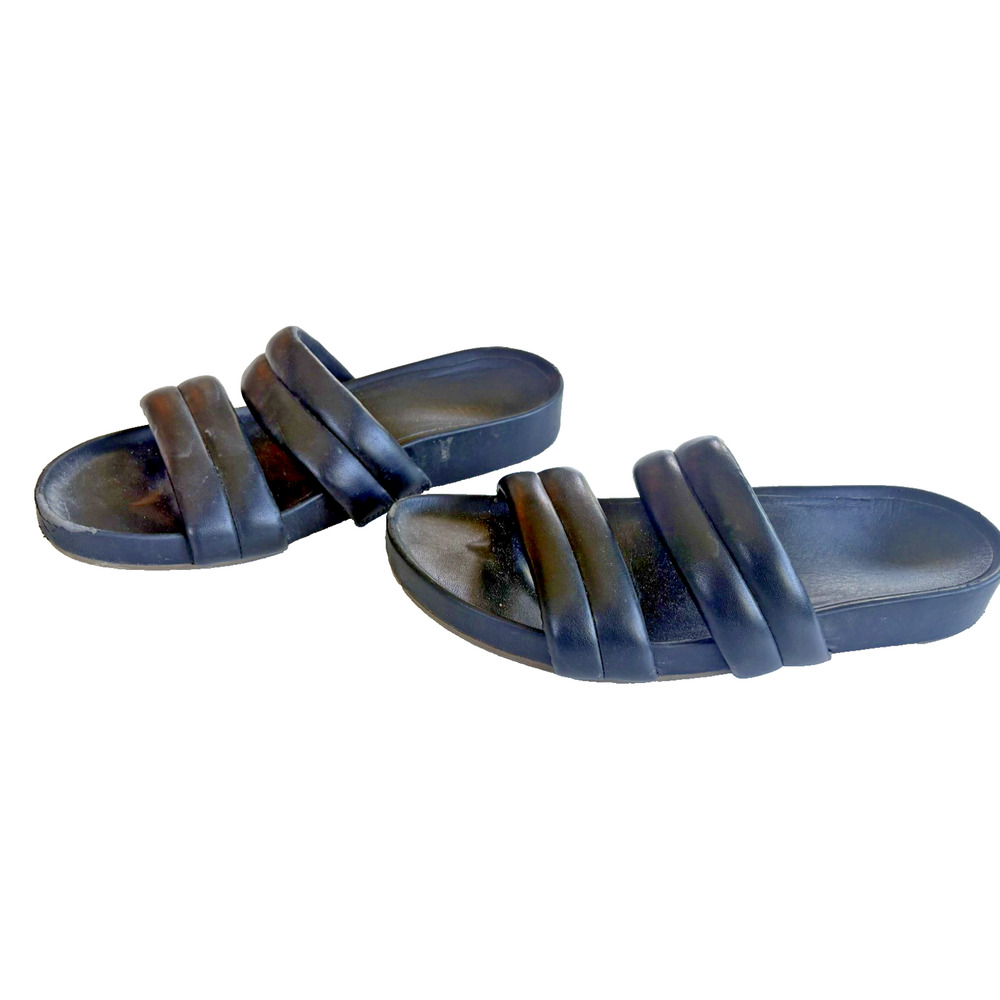 Vionic Black Triple-Strap Slide Sandals